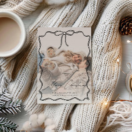 Eerste kerst getrouwde boog foto kerst feestdagenkaart