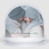 Eerste kerst Getrouwde Custom Foto's Sneeuwbol (Voorkant)
