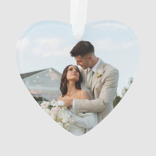 Eerste kerst getrouwde foto en datum keramiek ornament (achterkant)