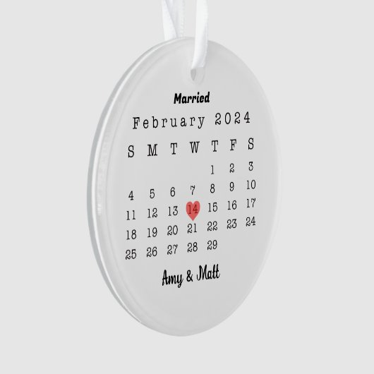 Eerste kerst getrouwde foto en datum keramiek ornament (voorkant)