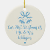 Eerste kerst Getrouwde Hand Getrokken ornamenten (Achterkant)