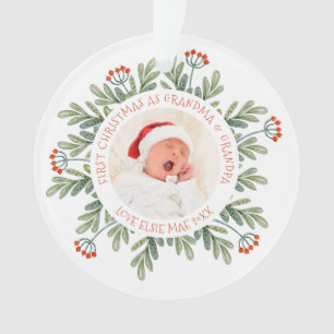 Eerste kerst Grootmoeder Grootvader Foto Namen Bla Ornament