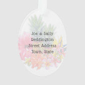 Eerste Kerst Hawaiiaanse Bloemen Custom Oval Ornament (achterkant)