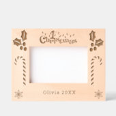 Eerste kerst Holly, snoep Canes, Show naam 6x4 Gegraveerde Lijstjes (Voorkant)