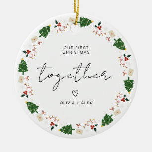 Eerste kerst houden sake kerst paar cadeau keramisch ornament