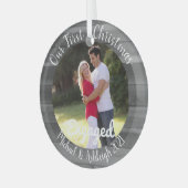 Eerste kerst in beeld glas ornament (Voorkant links)