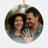 Eerste kerst in beeld keramisch ornament (Voorkant)