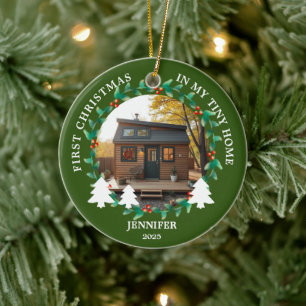 Eerste kerst in mijn eigen Tiny home foto Keramisch Ornament