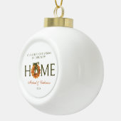 Eerste kerst in New Home Sinaasappel Krans Keramische Bal Ornament (Rechts)