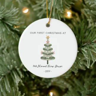 Eerste kerst in nieuw huis - Adres ornament