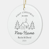 Eerste kerst in ons nieuwe huis - Minimal House Keramisch Ornament (Links)