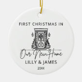 Eerste kerst in onze nieuwe huiseigenaar keramisch ornament (Voorkant)