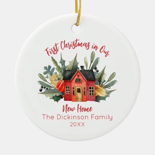 Eerste kerst nieuw startpunt keramisch ornament (Voorkant)