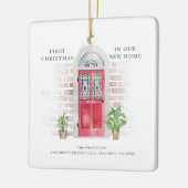Eerste kerst Nieuwe Home Rode Deur Boho Keramisch Ornament (Links)