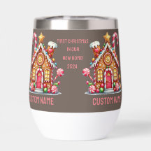 Eerste kerst nieuwe huis citaat gember Water Bottl