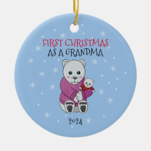 Eerste kerst oma keramisch ornament