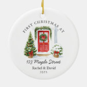 Eerste kerst op het nieuwe adres: Red Door Keramisch Ornament (Achterkant)