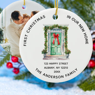 Eerste kerst op onze nieuwe foto keramisch ornament