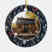 Eerste kerst op onze Tiny Home foto Keramisch Ornament (Voorkant)