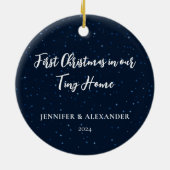 Eerste kerst op onze Tiny Home foto Keramisch Ornament (Achterkant)