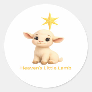 Eerste kerst religieuze hemelen lammetje ronde sticker