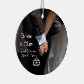 Eerste kerst Romantisch en elegant Keramisch Ornament (Rechts)