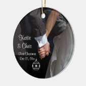 Eerste kerst Romantisch en elegant Keramisch Ornament (Links)