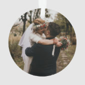 Eerste kerst Rustic Woodlands Waterverf Foto Ornament (achterkant)