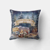 Eerste kerst RV-koppel Pasgetrouwd Ornament Kussen (Achterkant)