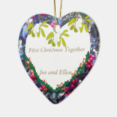 Eerste kerst samen aandenken keramisch ornament (Links)