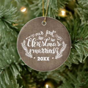 Eerste kerst samen foto erfstuk keramisch ornament