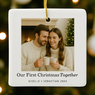 Eerste kerst samen Foto Vakantie Keepsake Keramisch Ornament