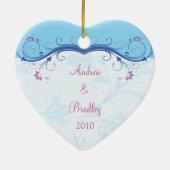 Eerste kerst samen Heart Wedding Ornament (Achterkant)
