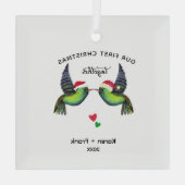 Eerste kerst samen Ornament - Tortelduifjes (Achterkant)