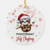 Eerste Kerst schattig luiaard baby Ornament (Voorkant)