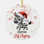 Eerste Kerst schattig Zebra baby Ornament (Voorkant)