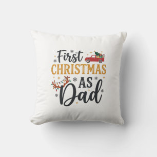 Eerste kerst Vader Vakantie Truck Kussen