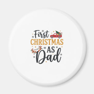 Eerste kerst Vader Vakantie Truck Magneet