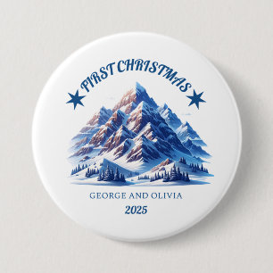 Eerste kerst van George en Olivia Ronde Button 7,6 Cm