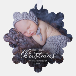 Eerste kerst van grootouders ornament kaart