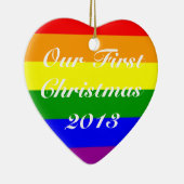 Eerste kerst van het homohuwelijk keramisch ornament (Rechts)