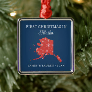 Eerste kerst van stel in Alaska, VS-staat Metalen Ornament