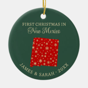 Eerste kerst van stel in New Mexico USA Keramisch Ornament
