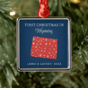 Eerste kerst van stel in Wyoming, VS-staat Metalen Ornament
