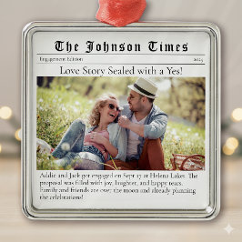 Eerste kerst verloofd | aankondiging van verloving metalen ornament