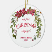 Eerste kerst verloofd boom Ornament (Links)