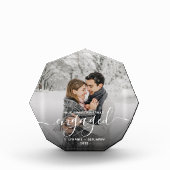 Eerste kerst verloofd foto witte script (Voorkant)