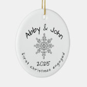 Eerste kerst verloofd ornament minimalistisch  (Rechts)