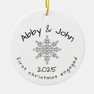 Eerste kerst verloofd ornament minimalistisch 