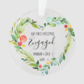 Eerste kerst verloofd, Verloving kerst Ornament (voorkant)